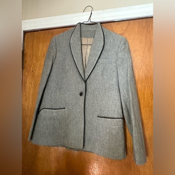 DANIEL FOR SPELLBOUND WOMEN'S GREY WOOL JACKET SZ 9 W/Black Piping CAREER WEAR - Picture 6 of 15